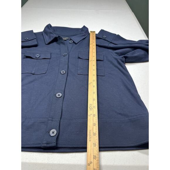 J. Jill Weaver Collection Double Face Jersey Knit Flap Pocket Jacket Small - Picture 5 of 7